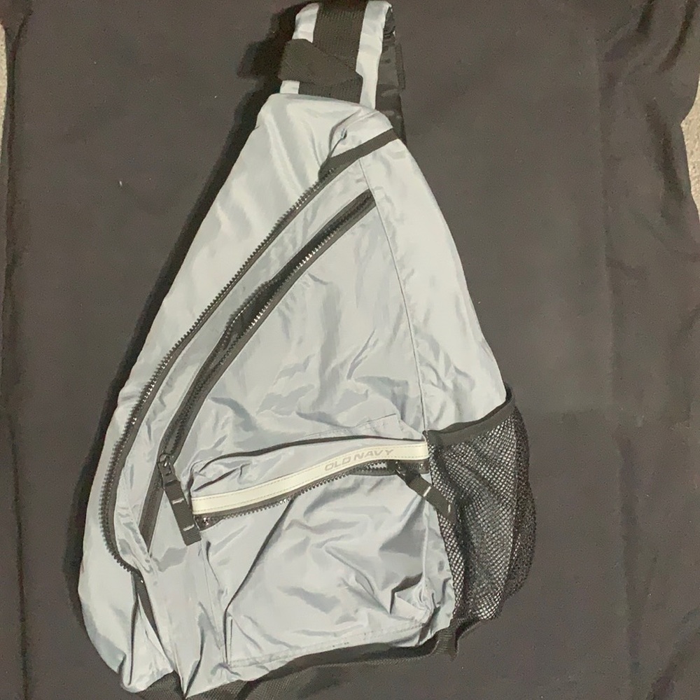 Old Navy Cross Body Silver Backpack (NEW)